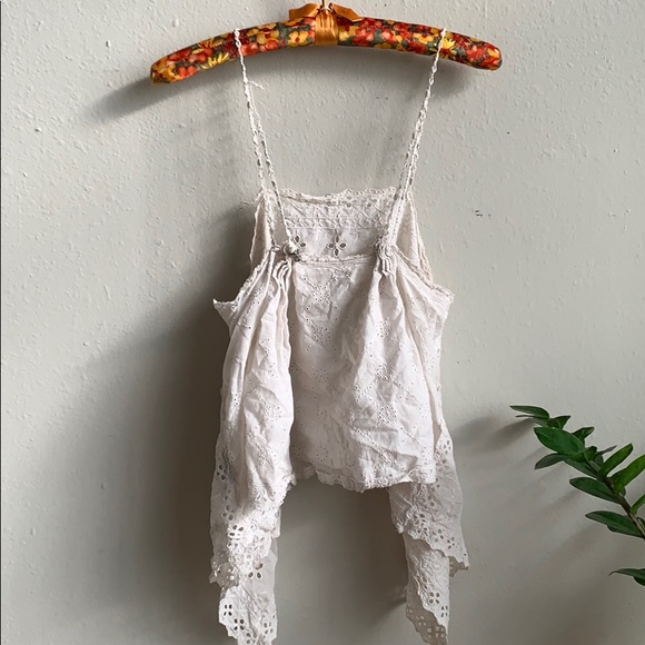 🦋 Free People New Romantics Trapeze Eyelet Top 100% Cotton - Picture 5 of 5